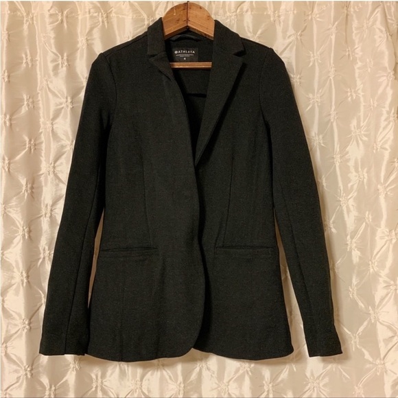 Athleta Venice Textured Blazer Ponte Black Jacket - Picture 2 of 14